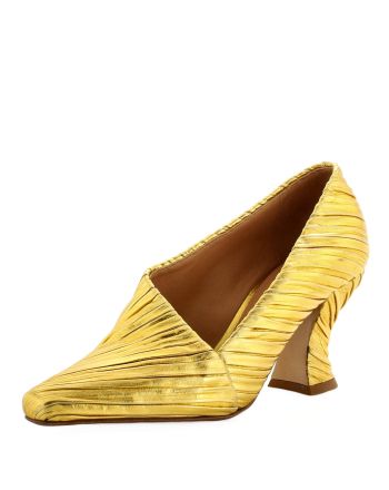 Women's Folded Almond Pumps Lame