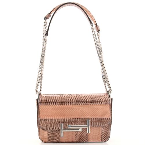 Double T Crossbody Bag Python Mini