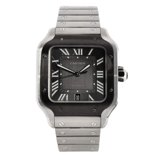 Santos de Cartier Automatic Watch Stainless Steel with ADLC Stainless Steel Bezel 40